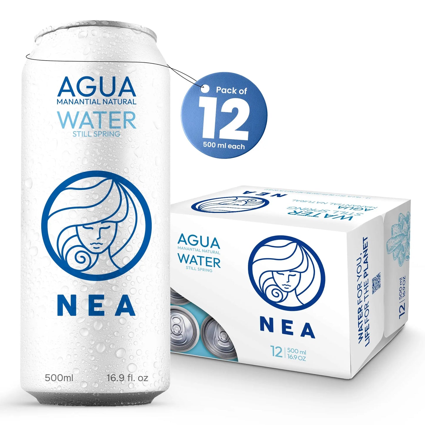 NEA Canned Water Spring Water 12 Pack Drink Nea Water