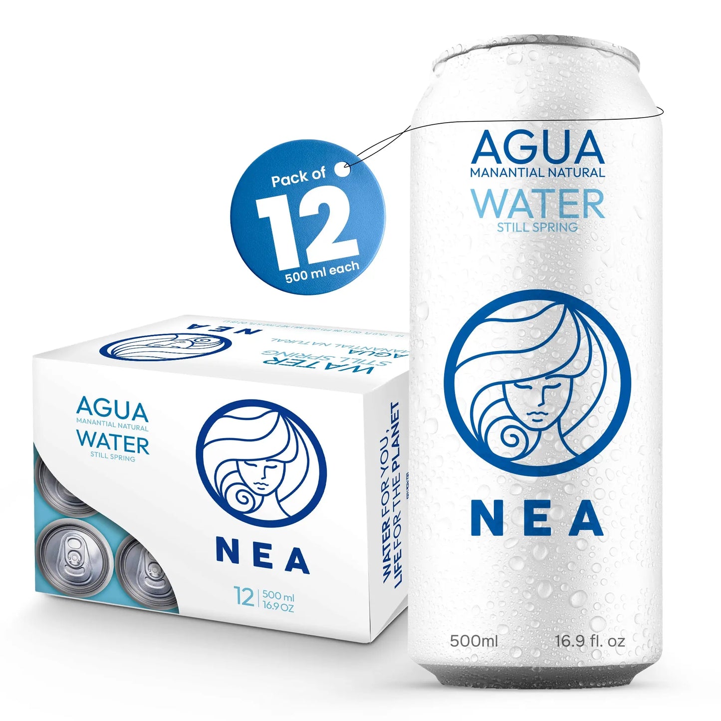 NEA Canned Water Spring Water 12 Pack Drink Nea Water