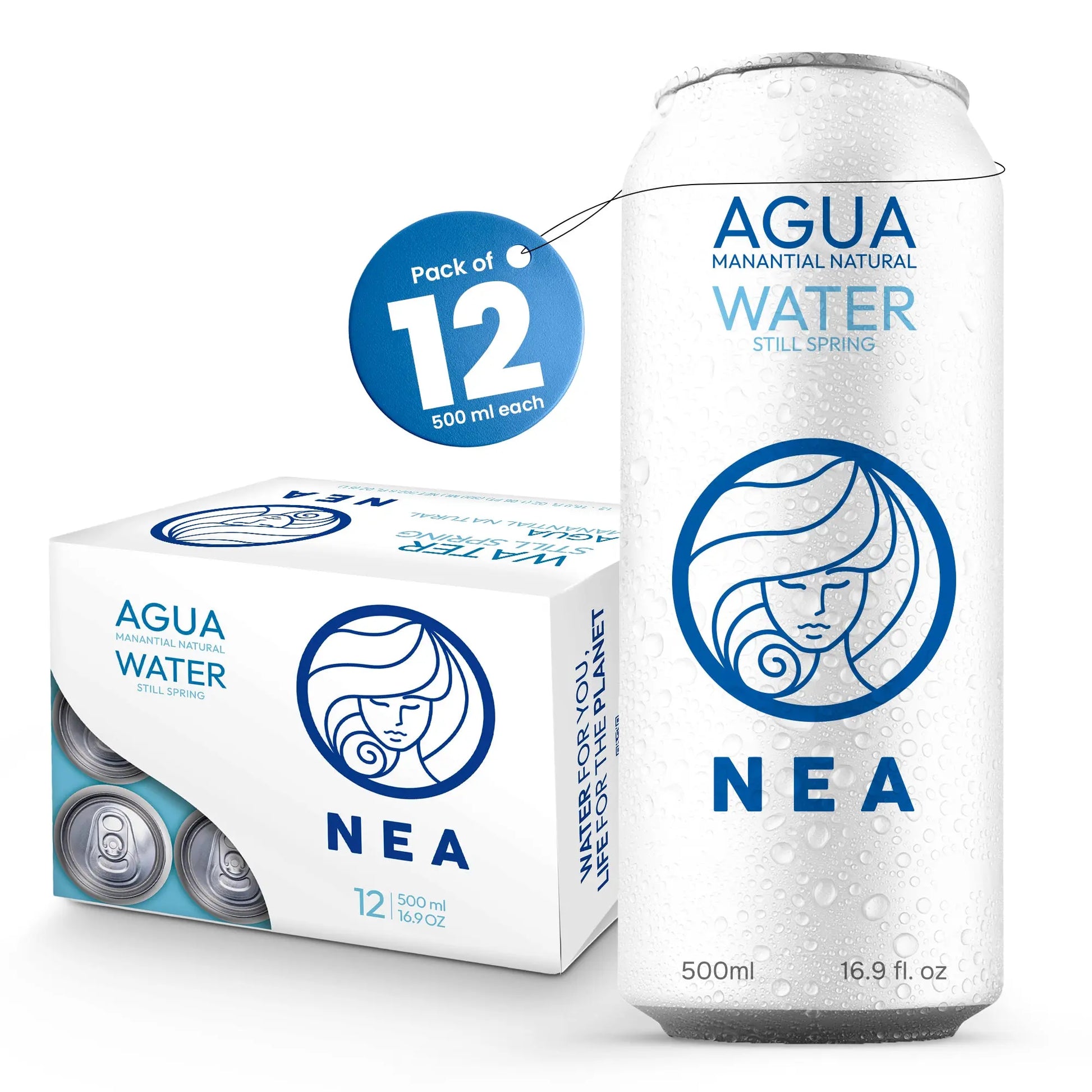 NEA Canned Water Spring Water 12 Pack Drink Nea Water
